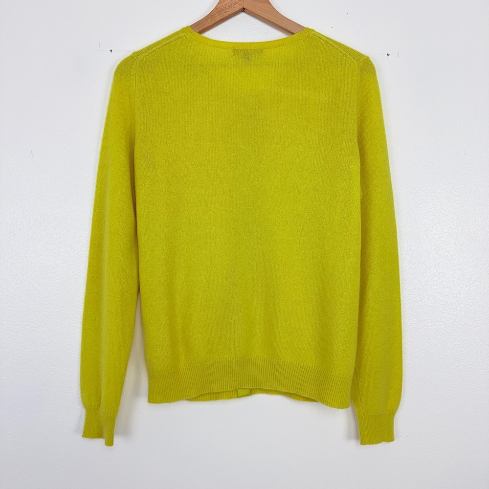 Charter Club Luxury Cashmere Cardigan Sweater Womens S‎ Bright Yellow Spring - Picture 8 of 14